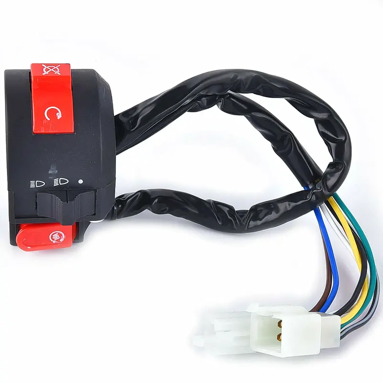 Interruptor esquerdo ATV com funções de luzes, farol baixo/alto e choque manual