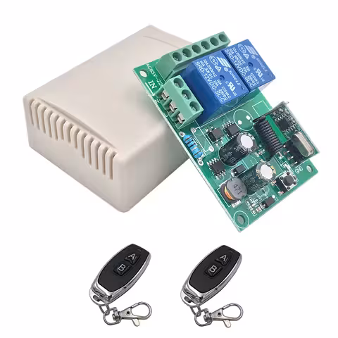 Relé com Controle Remoto 220V – Módulo Wireless 2 Relés 433MHz para Automação de Portas, Luzes, Portões