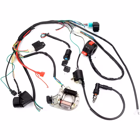 Instalação Elétrica Completa ATV 50cc–125cc – Kit Completo de Cabeamento + Peças Essenciais