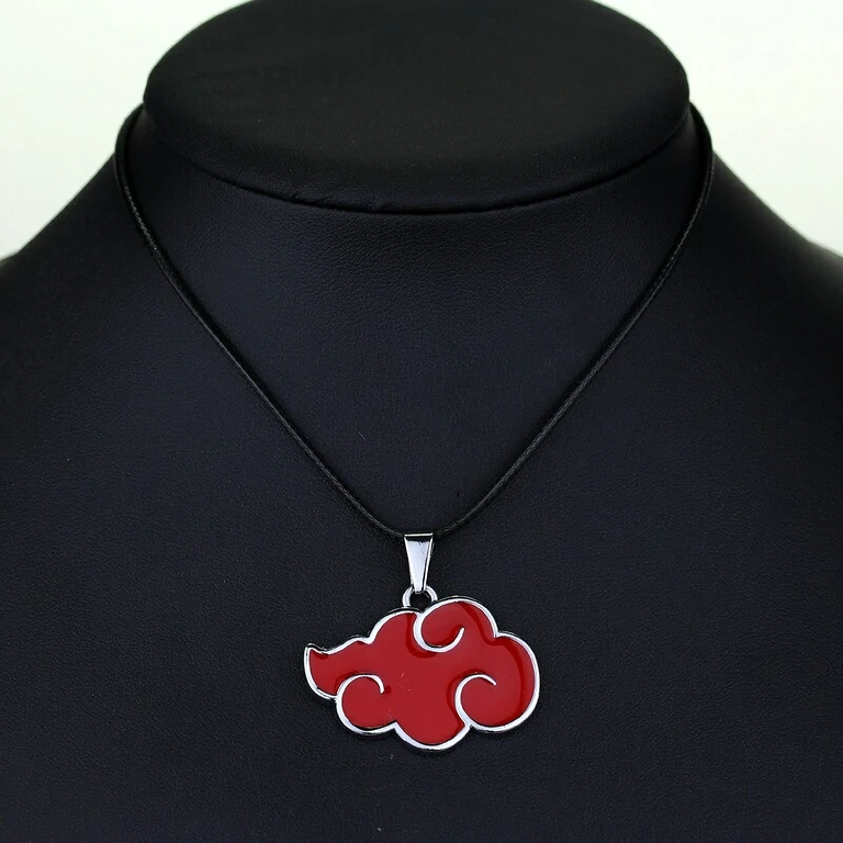 Colar metálico Akatsuki para fãs de Naruto Pingente cosplay Naruto – presente perfeito para otaku