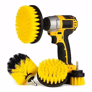 Conjunto 3 Escovas Rotativas de Nylon para Furadeira – Limpeza de Estofados, Tapetes, Carpetes e Plásticos