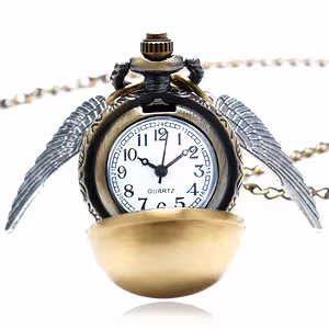 Relógio de Bolso com Corrente – Harry Potter Golden Snitch Quidditch (Quartz)