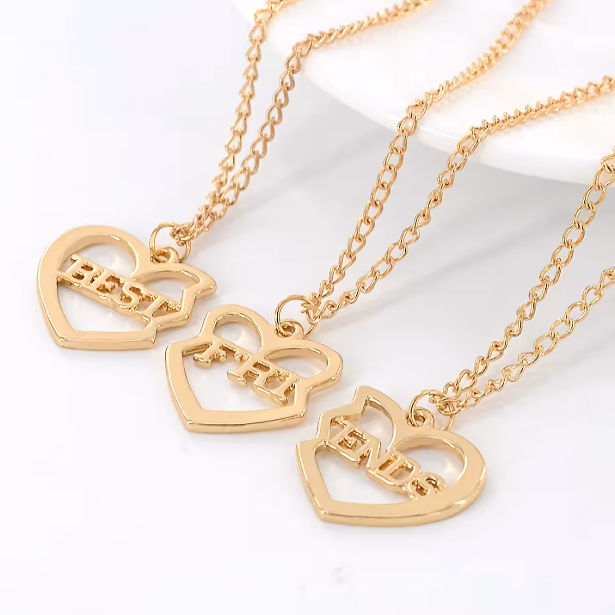 Colares com texto Best Friends Forever, pingente para cada amiga