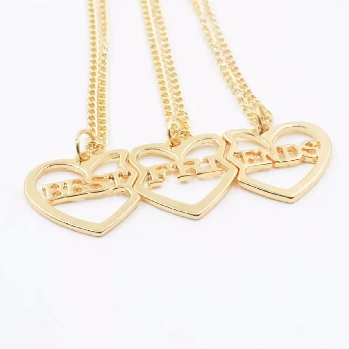 Conjunto de colares dourados amizade para crianças – 3 peças
