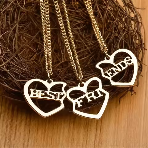 Conjunto 3 Colares BFF para Crianças – Colares 3 em 1 Best Friends Forever
