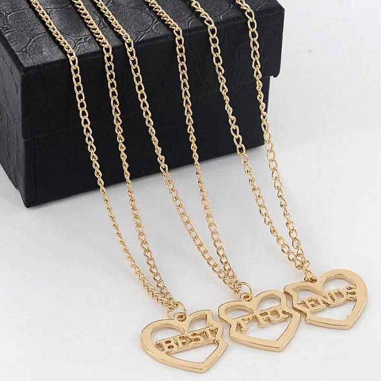 Corrente de amizade para 3 melhores amigas Conjunto de 3 colares amizade para meninas, Best Friends Forever