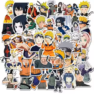 Adesivos Anime Naruto Shippuden – Conjunto 50 Autocolantes PVC Resistente para Laptop, Bicicleta, Skate e Consoles