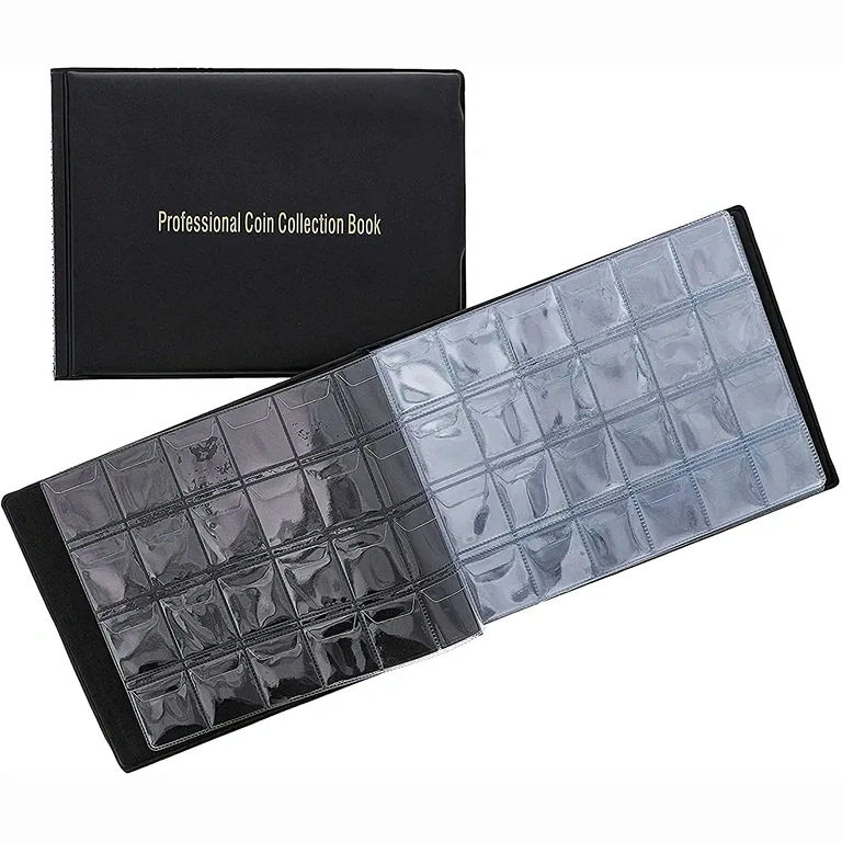 Álbum em material OPP ecológico, protege moedas