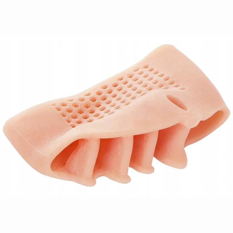 Conjunto de órteses rosa de silicone – corretor de dedo grande Conjunto de silicone rosa – separador de 5 dedos e alinhamento de joanetes