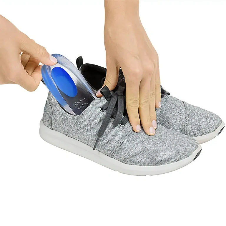 Palmilhas ortopédicas de silicone para calçados Suporte ortopédico para calcanhar, macio, ideal para dores nos pés