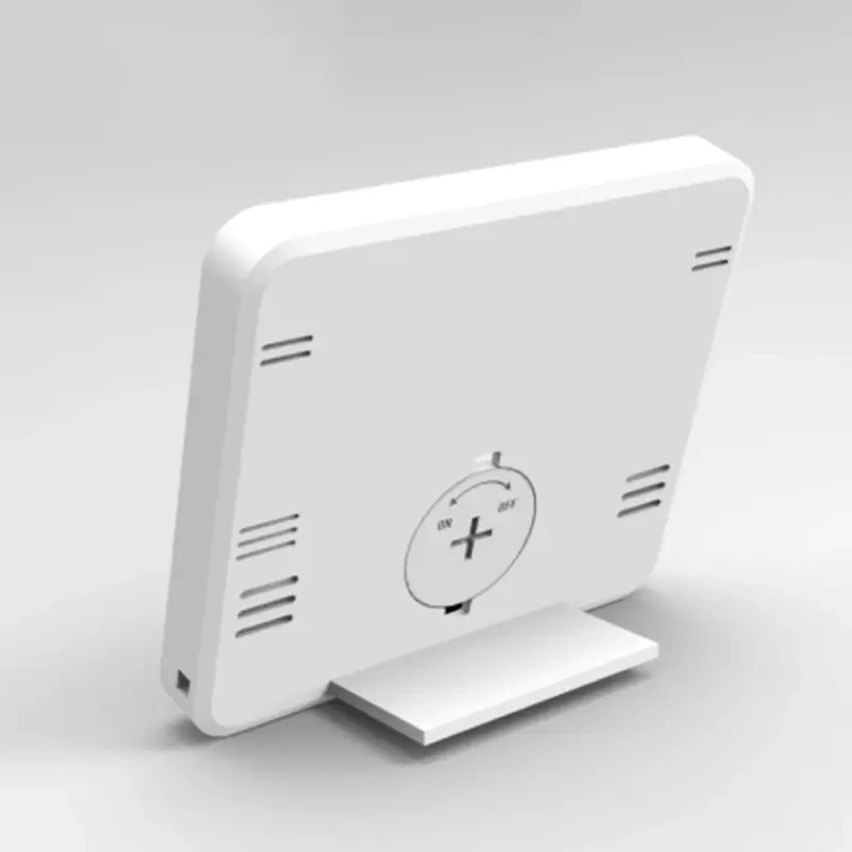 Termômetro e higrômetro digital com design compacto e cor branca