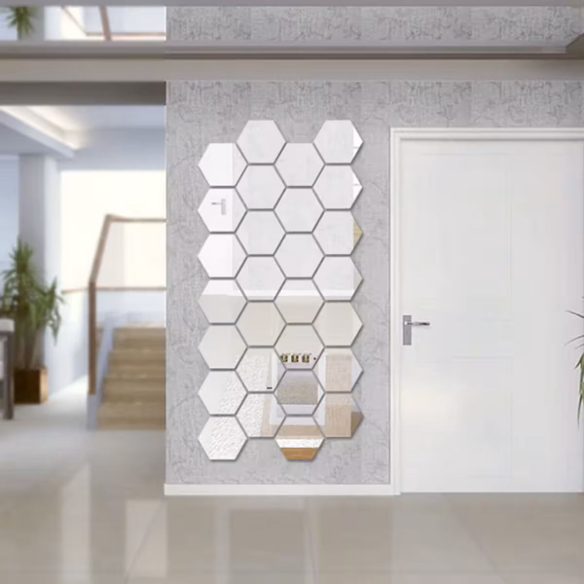 Espelhos decorativos hexagonais para decoração criativa de parede