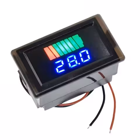Indicador de Bateria 12V 24V 48V 60V – Voltímetro LED para Carro, Moto, Bicicleta, Scooter