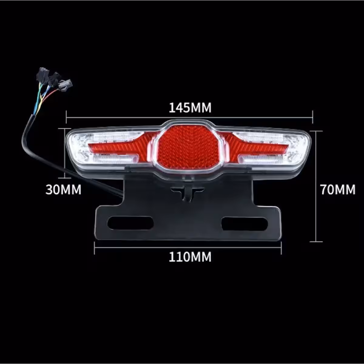 Luz traseira com fio – sinal esquerda, direita, posição e freio para bicicletas elétricas