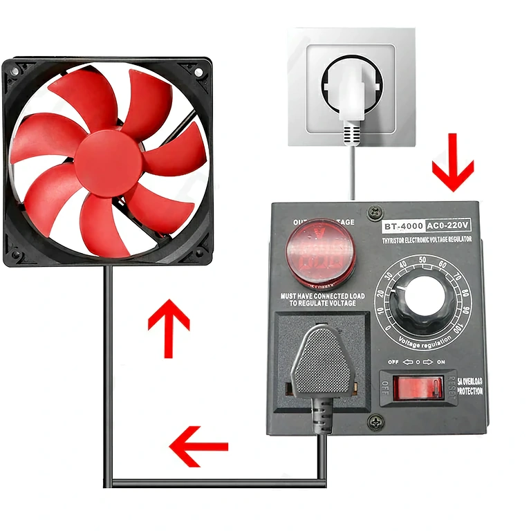 Tomada com ajuste eletrônico de tensão e voltímetro para controle preciso de dispositivos elétricos