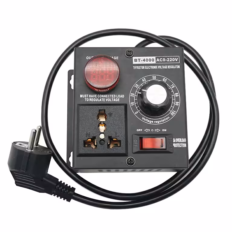 Tomada com Variador de Tensão 4000W – Regulador de Potência Elétrica com Potenciômetro para Iluminação, Motores e Ferramentas