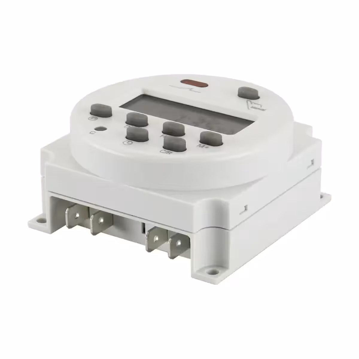 Temporizador semanal com 8 ciclos ON/OFF, compatível 12V DC e consumidores elétricos