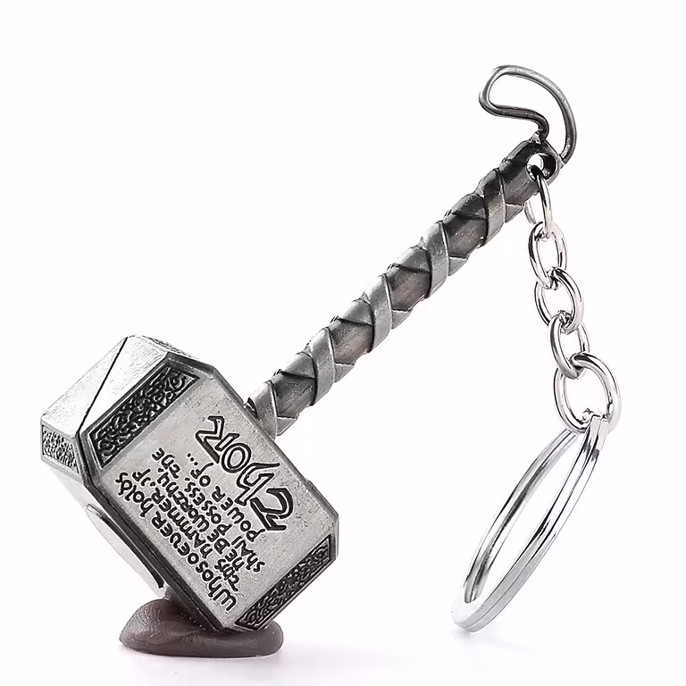 Chaveiro Martelo Thor – Pingente Mjolnir, Martelo Lendário do Deus do Trovão