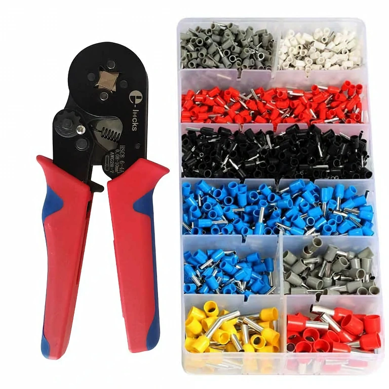 Alicate autoajustável com mecanismo de catraca para crimpagem de terminais