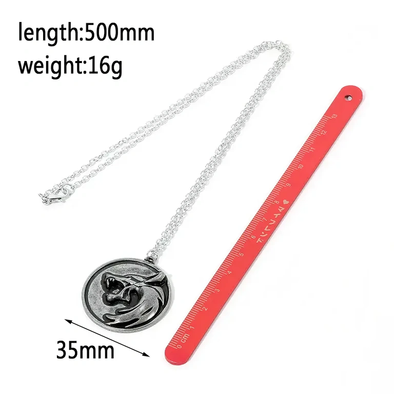 Conjunto presente com temática Witcher, pingentes cabeça de lobo, alta qualidade