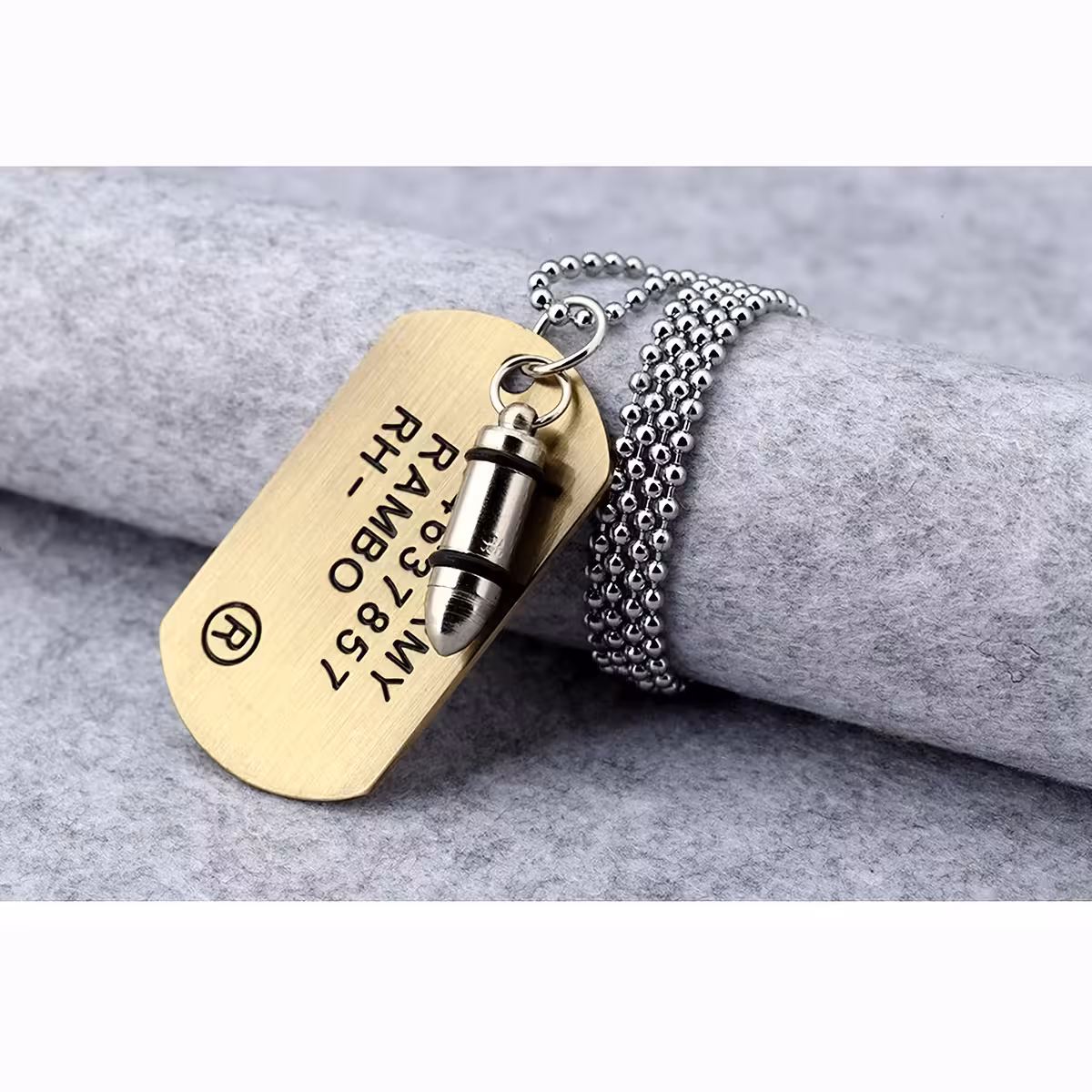 Dog tag em aço inoxidável, aparência profissional e resistente