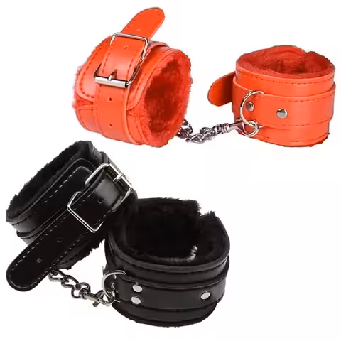 Algemas BDSM com Corrente e Pelúcia – Acessórios Eróticos Confortáveis e Profissionais