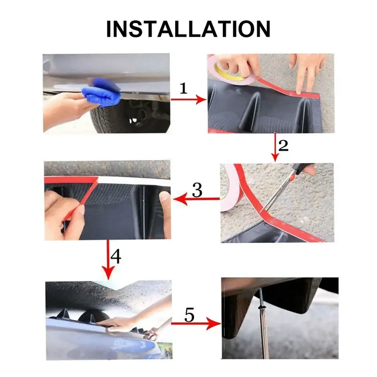 Spoiler universal para para-choque traseiro, fácil de montar e ajustar