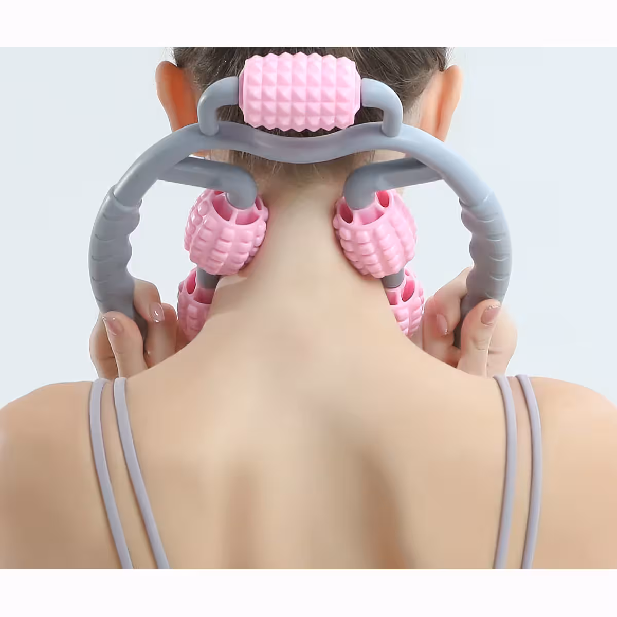 Aparelho de massagem para múltiplas áreas: ombros, pescoço, pernas com 5 rolos de silicone