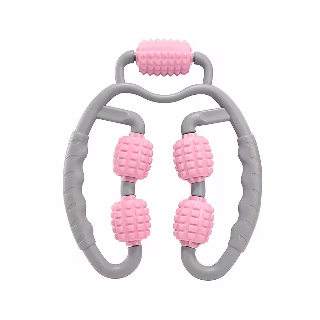 Aparelho de Massagem Manual com 5 Rolos – Relaxamento Corporal, Pescoço, Pernas, Anti-celulite