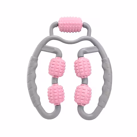 Aparelho de Massagem Manual com 5 Rolos – Relaxamento Corporal, Pescoço, Pernas, Anti-celulite