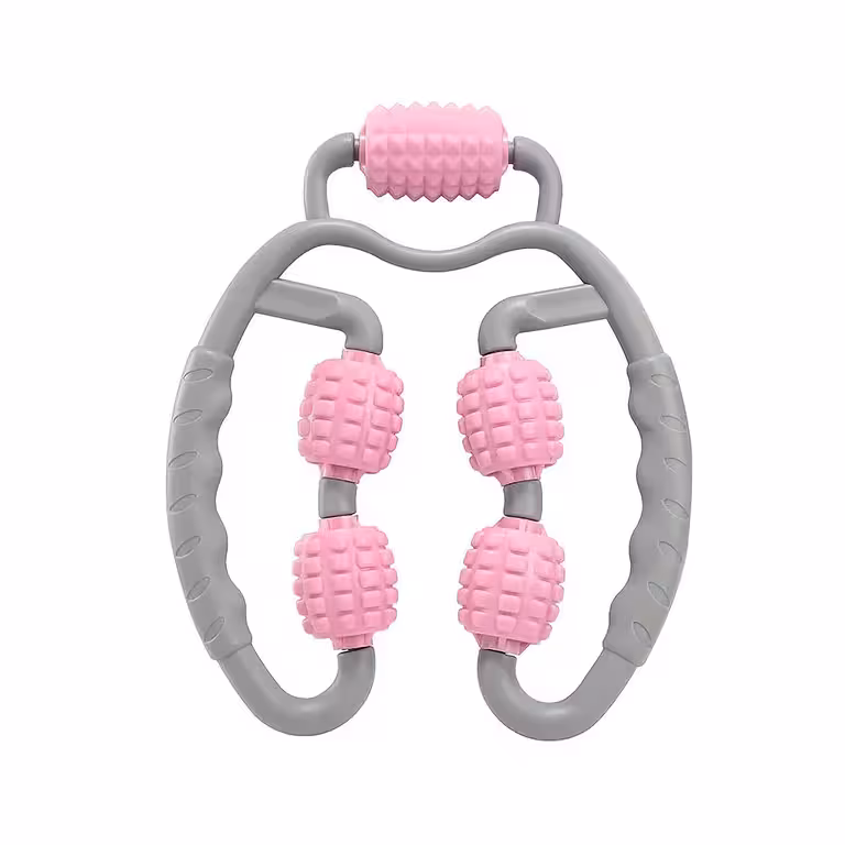 Aparelho de Massagem Manual com 5 Rolos – Relaxamento Corporal, Pescoço, Pernas, Anti-celulite