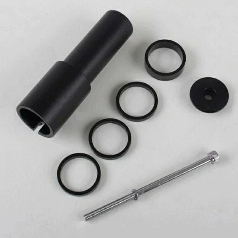 Extensor de guidão preto alumínio – instalação fácil Elevador de canote de guidão em liga preta – compatível universalmente