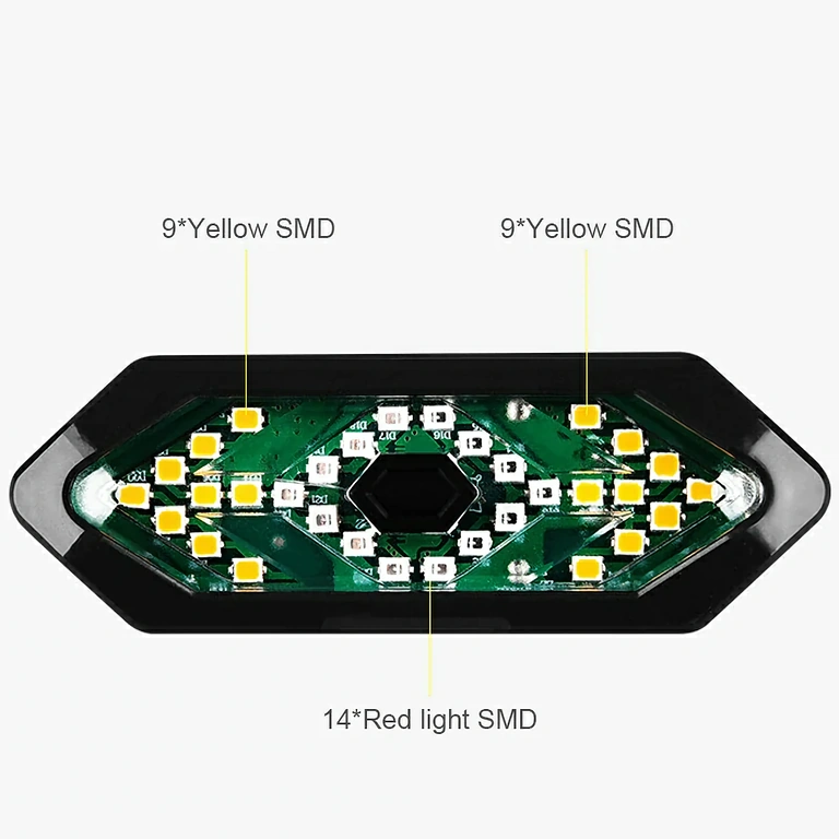 Sinalizador de bicicleta resistente à água IP65 Lâmpada LED resistente à chuva, ideal para mau tempo