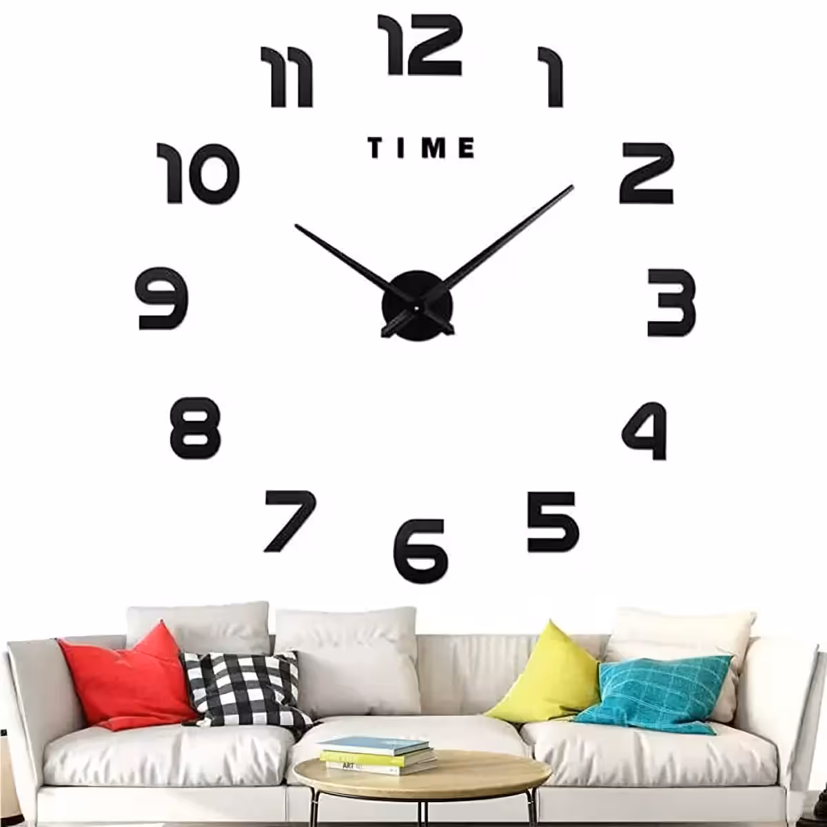 Relógio de parede elegante para sala, efeito decorativo 3D