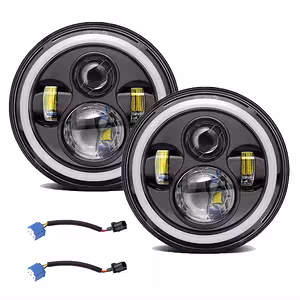 Farol Redondo LED 7 polegadas para Jeep Wrangler, Suzuki Samurai, Nissan Patrol – Iluminação Automotiva e Moto de Alta Performance