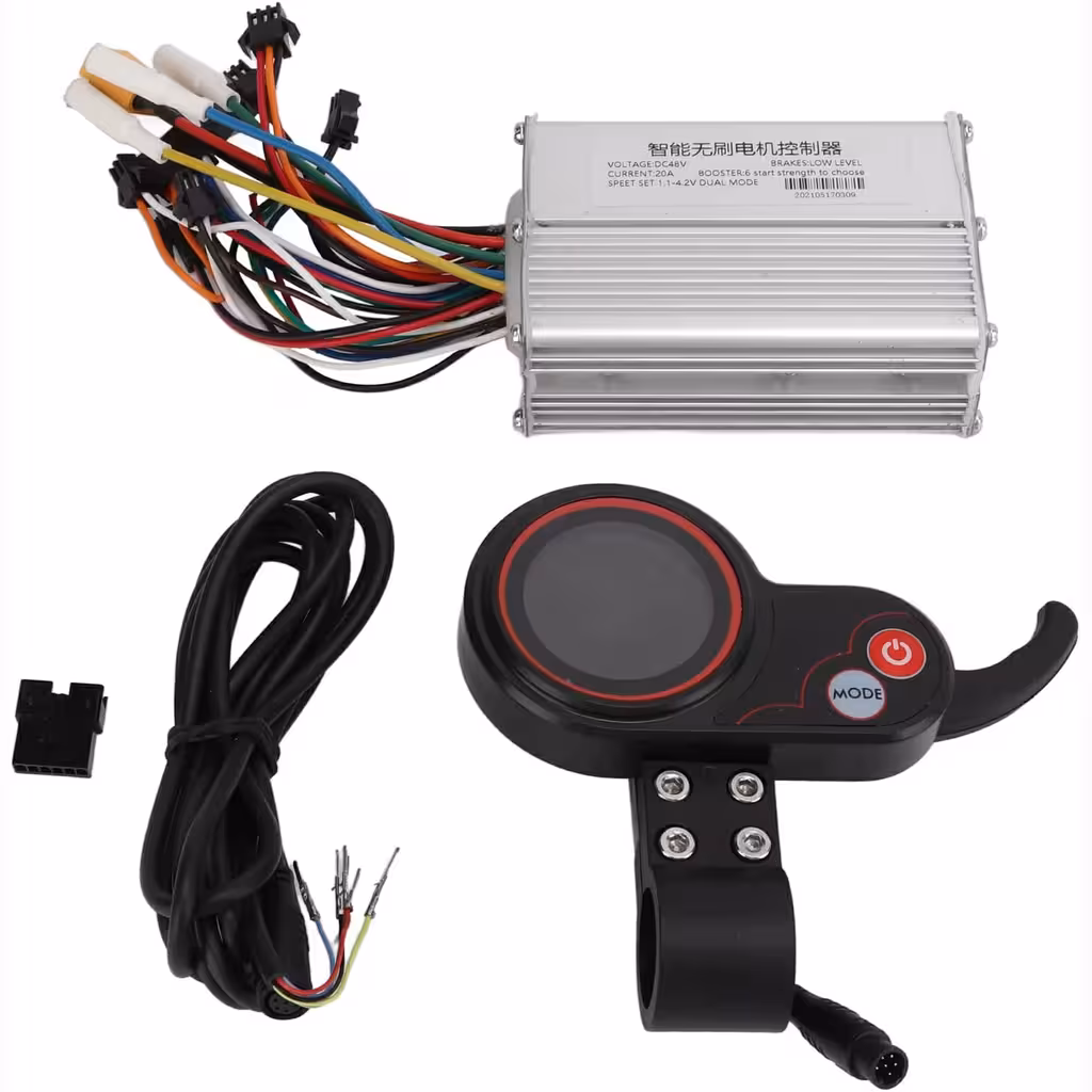 Kit Controlador + Display com Acelerador para Scooter Elétrica 48V (500W–1000W)