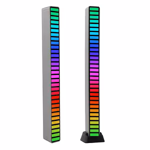 Barra LED RGB com Ativação Sonora – VU Meter Luzes Musicais, 32 LEDs, USB-C, Efeitos Espectaculares