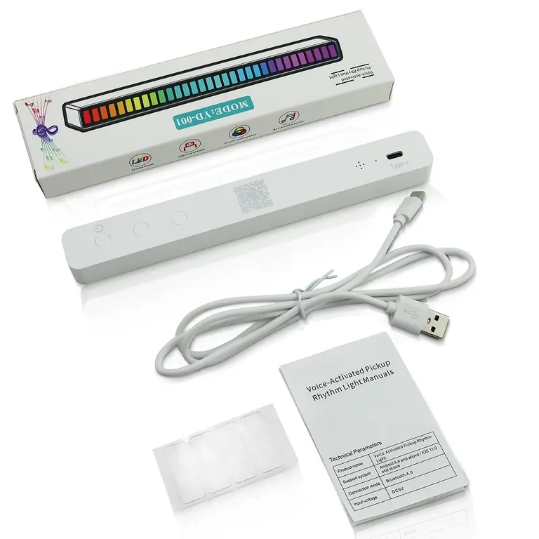 Barra LED RGB com bateria incluída, modos variados de iluminação e ritmo musical