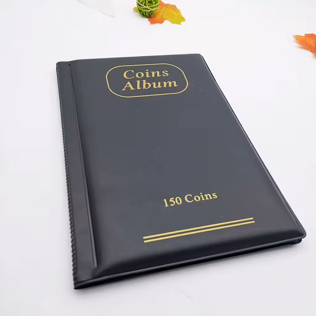 Álbum de Coleção de Moedas – Pasta 150 Compartimentos para Numismática, Selos e Fichas