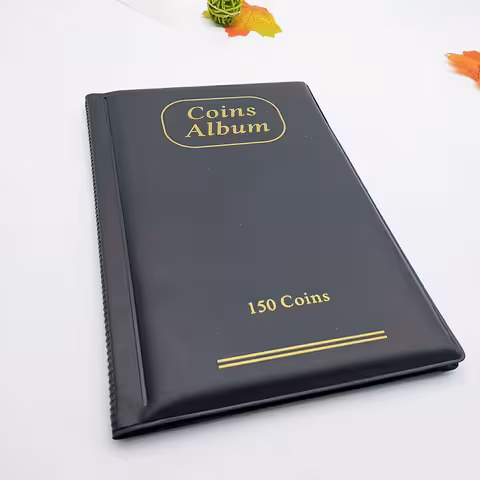 Álbum de Coleção de Moedas – Pasta 150 Compartimentos para Numismática, Selos e Fichas