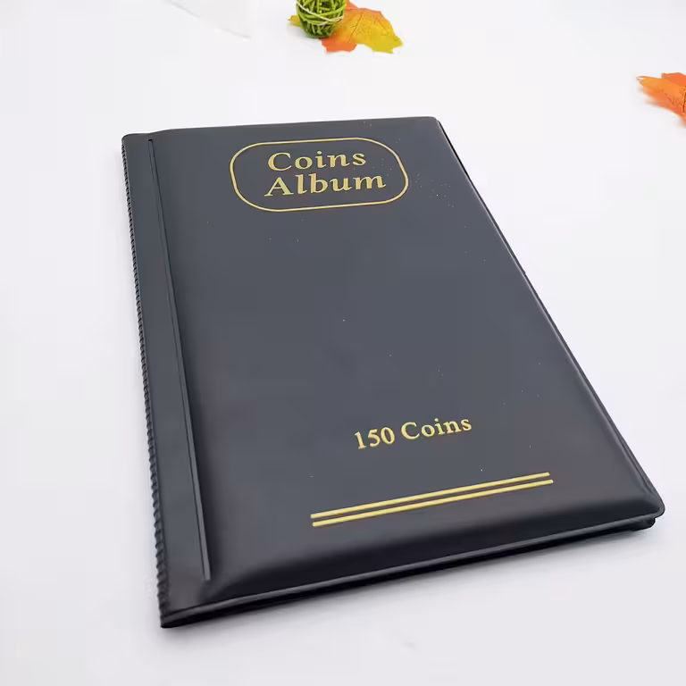 Álbum de Coleção de Moedas – Pasta 150 Compartimentos para Numismática, Selos e Fichas