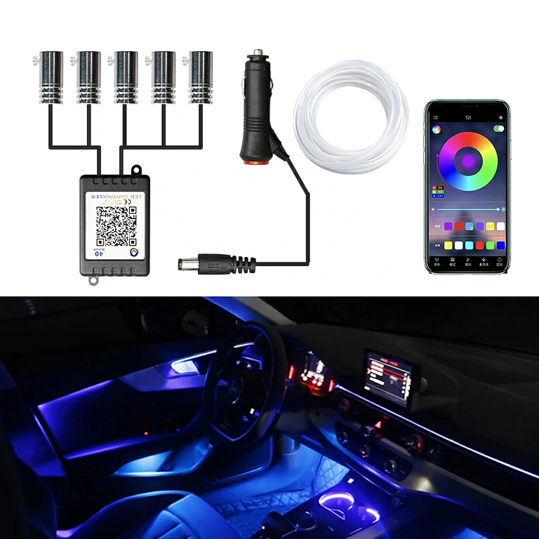 Iluminação neon flexível para interior de carro Iluminação neon flexível para ambiente automotivo