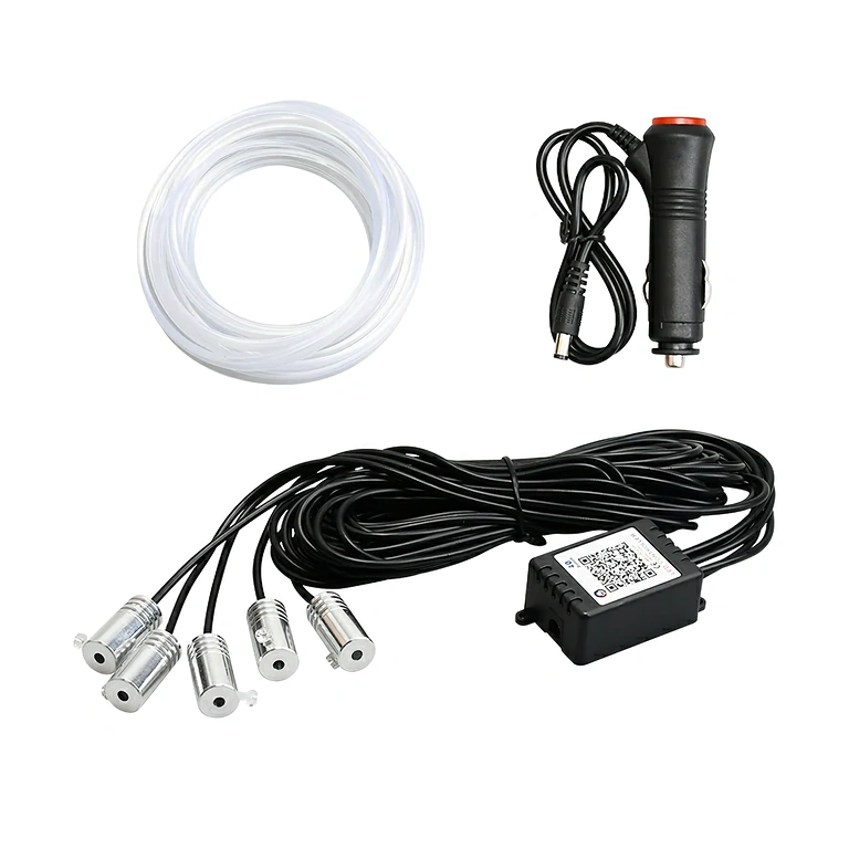 Fio neon flexível RGB para iluminação automotiva 6 metros Fio neon flexível RGB para iluminação ambiente em carro