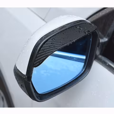 Protetor de Chuva para Espelhos de Carro Carbono – Proteção Lateral Flexível com Fita Adesiva 3M