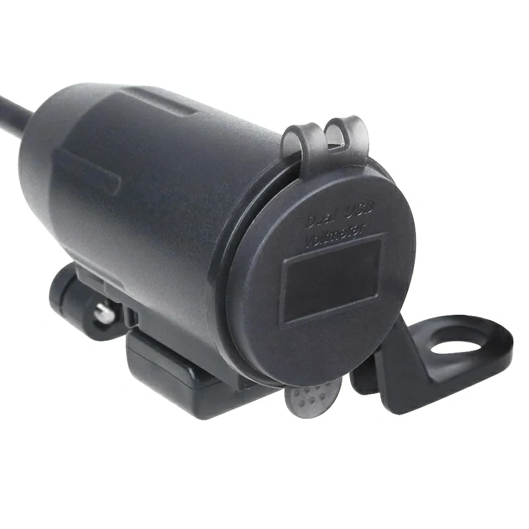 Carregador de moto com suporte para montagem no retrovisor