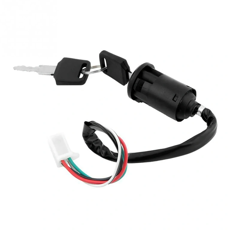Interruptor moto 4 fios universal Contato elétrico com chave para motocicletas 50cc – 250cc