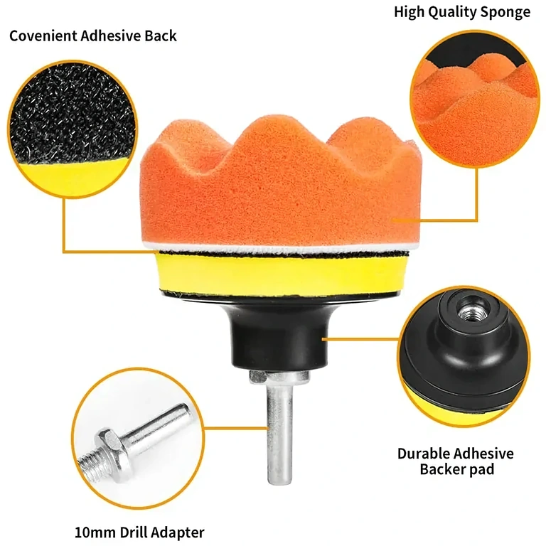 Esponja de polimento laranja, superfície plana, para limpeza profunda