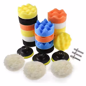 Kit Polish Automotivo com Discos 75mm e Esponjas 80mm – Adaptadores para Furadeira Inclusos