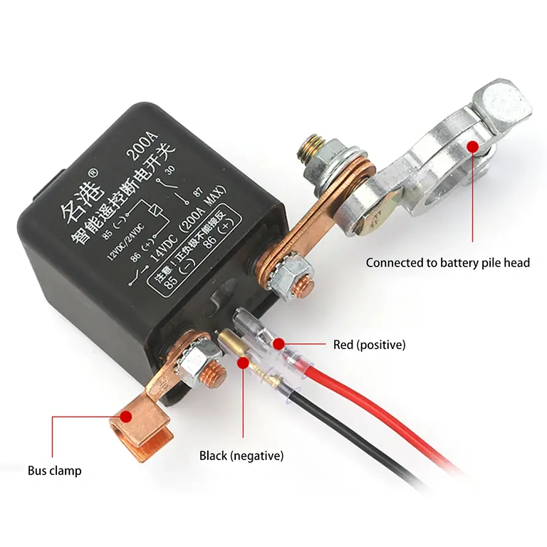 Relé de desconexão de bateria 12V Relé de desconexão automática para bateria 12V