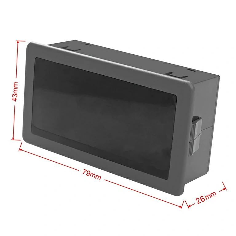 Imagem com dimensões externas do tacômetro eletrônico